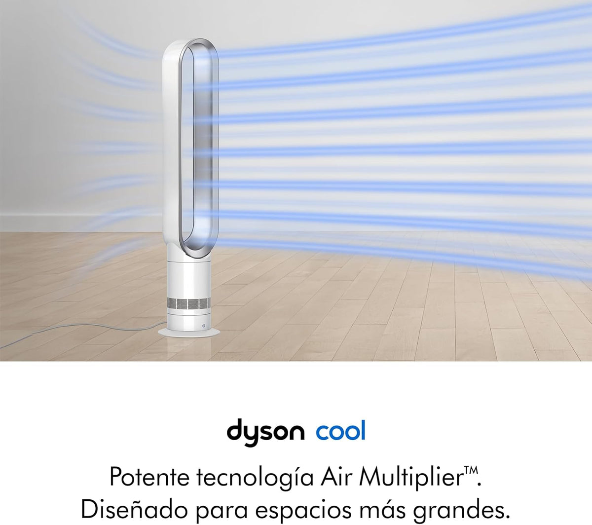 Cool™ Turmventilator (AM07) Air Multiplier™, leistungsstarker Ventilator ohne Flügel mit Air Multiplier™ Technologie (Weiß/Silber)
