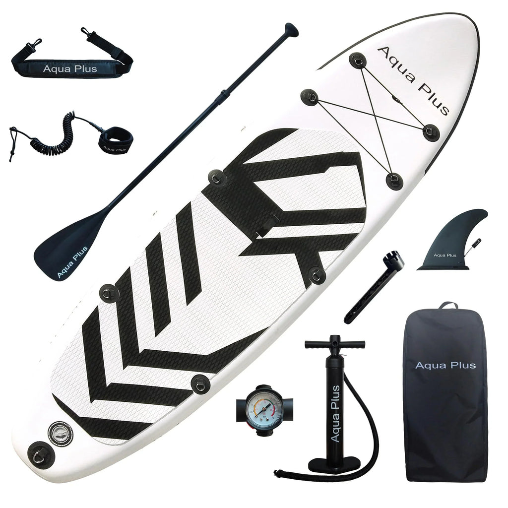 2025 Aqua Plus aufblasbares SUP – 15 cm dick, für alle Könnerstufen, Paddleboard, iSUP mit Pumpe und Reisetasche, Jugendliche/Erwachsene