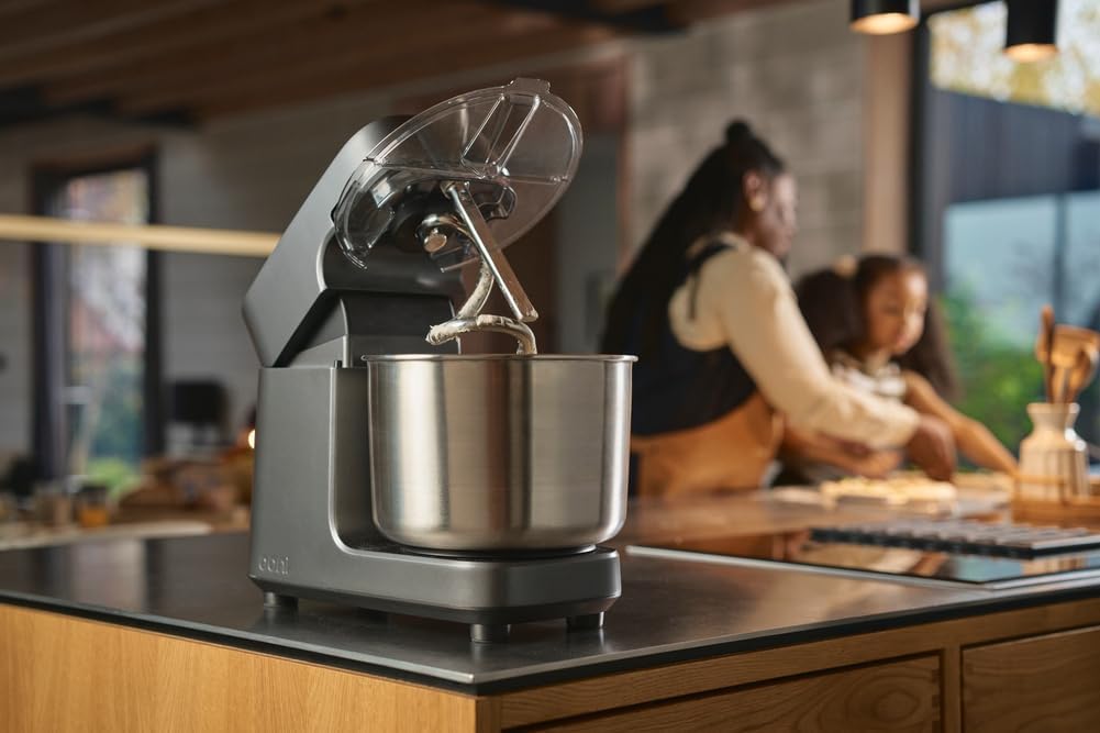 Ooni Halo Pro Spiral-Teigknetmaschine 7,3L mit Zubehör, 58 Geschwindigkeiten – Ideal für Brot und Pizza – Anthrazitgrau