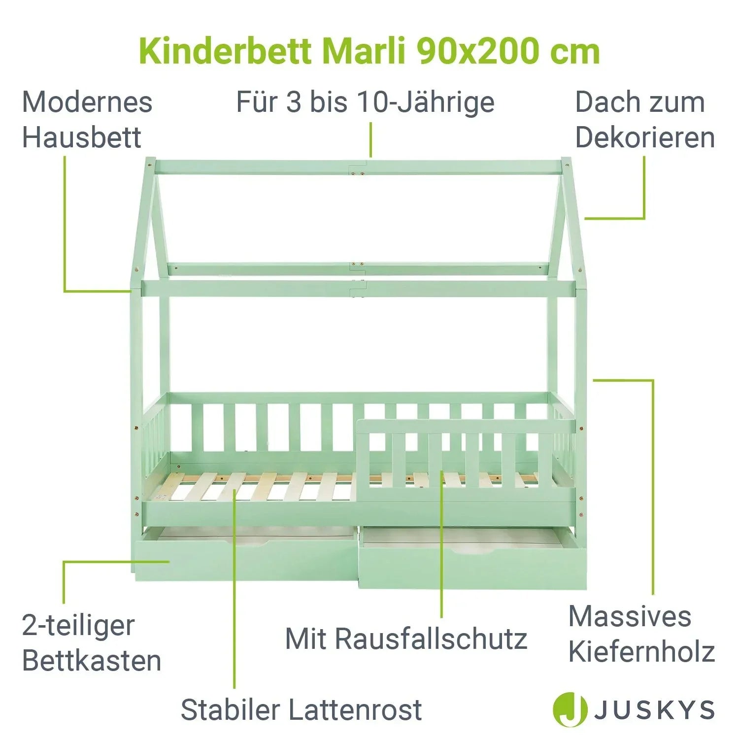 2026 Cama infantil Marli 90 x 200 cm con cajones de almacenamiento
