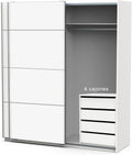 Armario Dormitorio con 4 cajones Ropero Armo 2 Puertas correderas Color Blanco