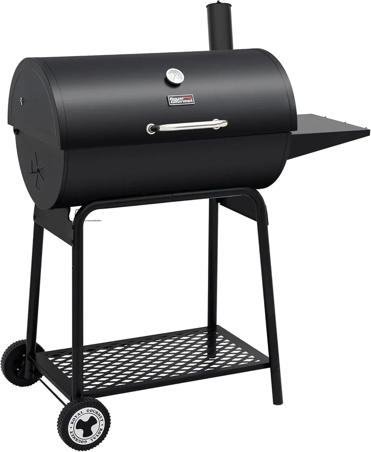 2026 Parrilla de carbón Royal Gourmet CC1830 de 30 pulgadas con mesa lateral, barbacoa exterior con 627 pulgadas cuadradas de espacio de cocción para jardín, terraza y fiestas, color negro