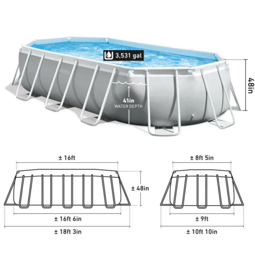 2025 Intex Prism Frame™ Ovaler Aufstellpool 503 x 274 x 122 cm