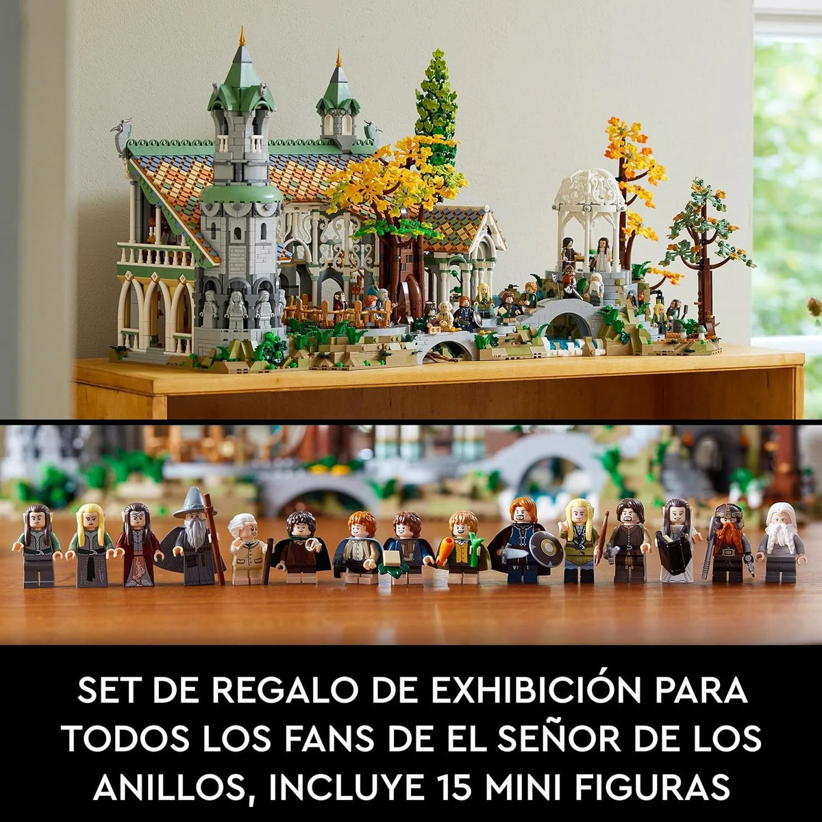 Icons EL SEÑOR DE LOS Anillos: RIVENDEL - Regalo por el Día del Padre - Maqueta para Construir de la Tierra Media - Gran Set con 15 Minifiguras Inc. Frodo, Bilbo, Gandalf y Legolas 10316