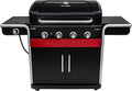 Gas2Coal® Barbacoa híbrida: barbacoa de gas y carbón de tres quemadores, acabado en negro.