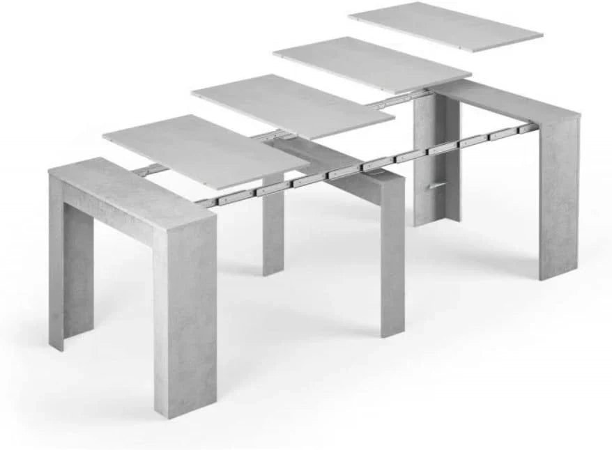 Mobelcenter - Mesa de Comedor Consola Extensible, Mesa para Salón recibidor o Cocina, Mesa Fuelle Extensible, Color Cemento (1127)