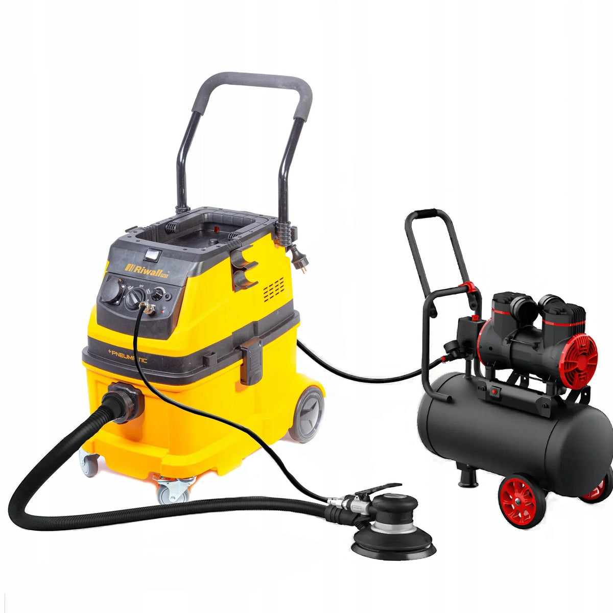 Riwall Industriesauger mit Staubabsaugung, dr Gnot, AUTOMATISCHER RÜTTLER + PNEU