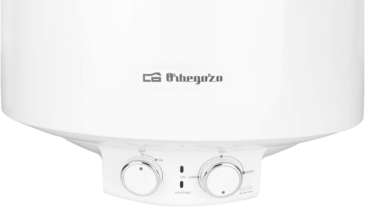 Orbegozo TRM 104 Termo eléctrico, 100 litros, bajo consumo, esmaltado vitrificado, función ON/OFF, ajuste ECO, IP-X4, temperatura máx. 75ºC, instalación vertical, 1500 W
