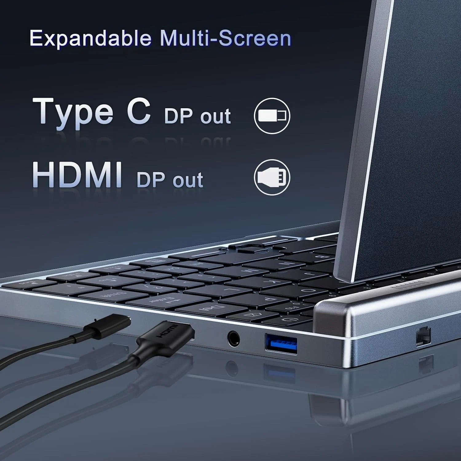 Mini Portátil 8" 2 en 1, Ordenador Portátil Win 11, N150 (hasta 3.6 GHz), 12 GB RAM 1 TB SSD, Pantalla Táctil HD, Teclado Retroiluminado, Wi-Fi 6, USB-C, PC Ligero y Portátil para