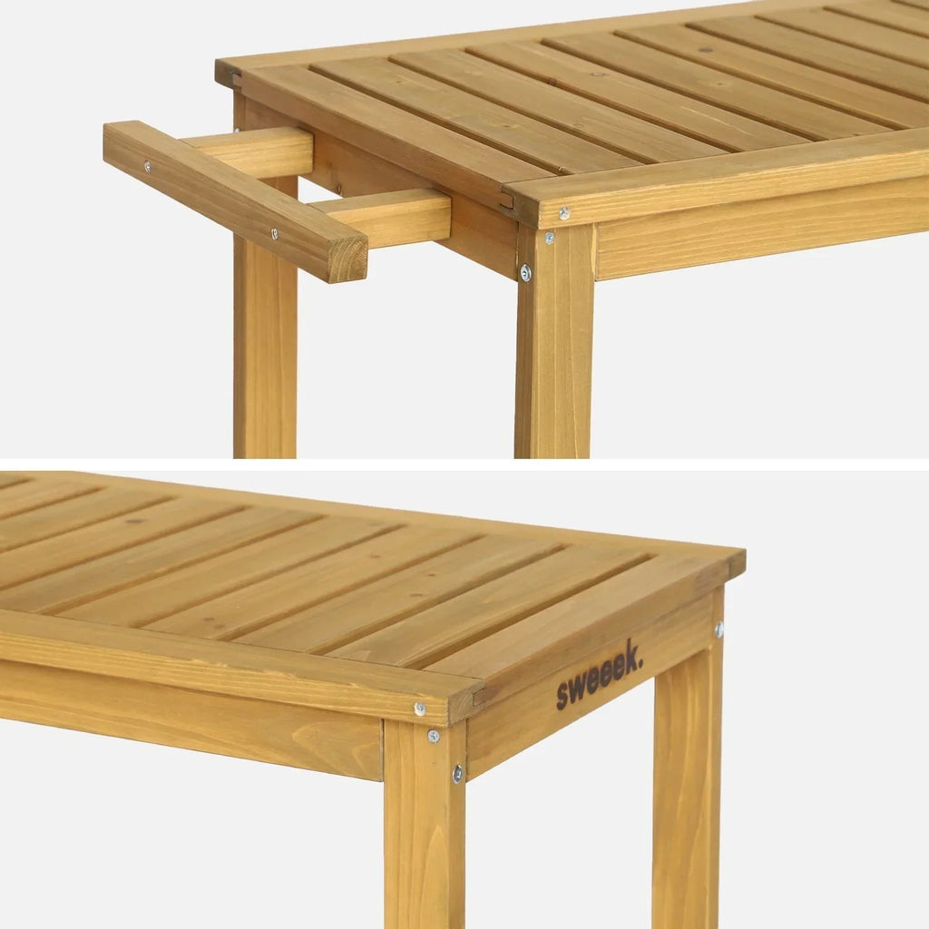 Aparador De Barbacoa De Madera Con Ruedas, Madera