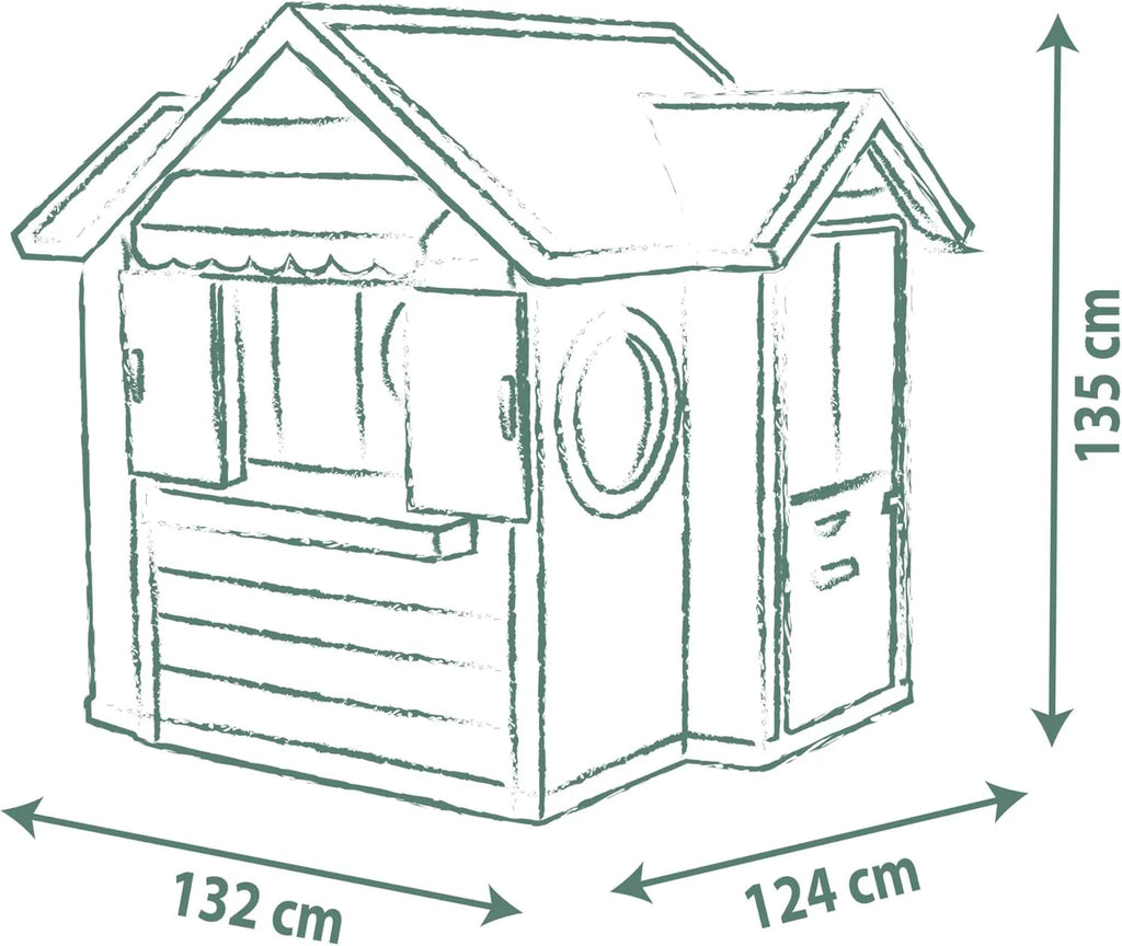 Smoby Life Garden House - Casa de Jardín Infantil de jardinería- Incluye Jardinera, Comedero para Pájaros, Herramientas y Accesorios - Protección UV - Material Reciclado - más de 2 años (7600810408)