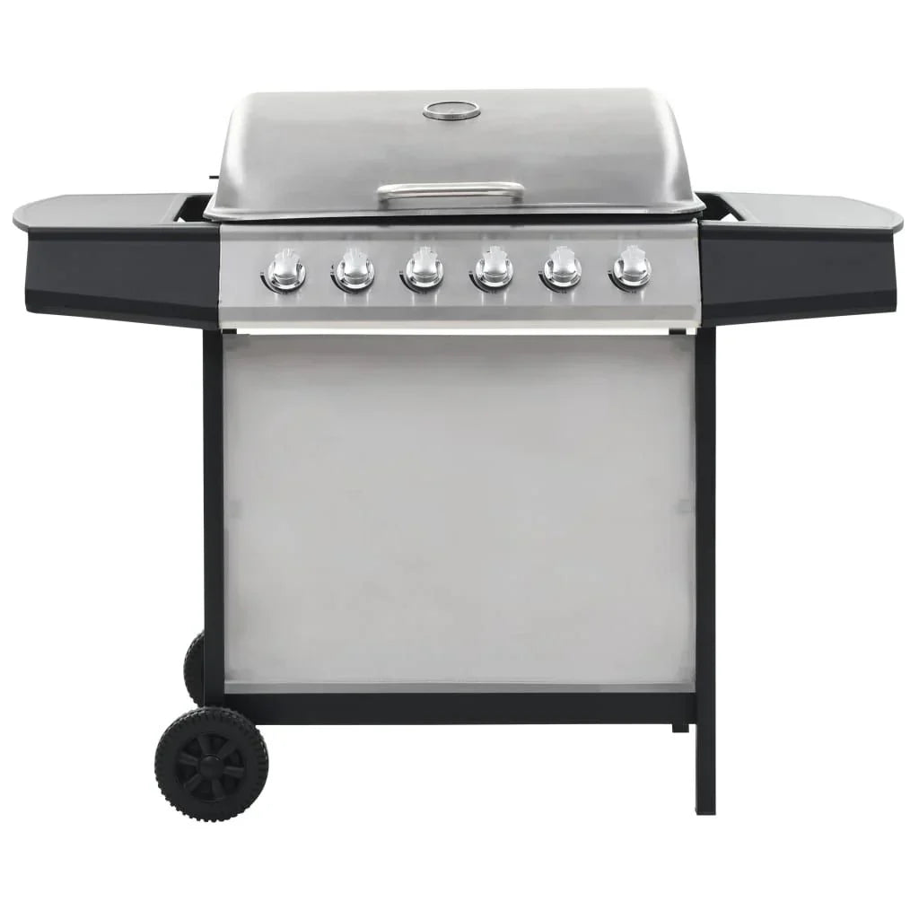 Gas-Grillwagen mit 6 Brennern Silber Edelstahl Vidaxl