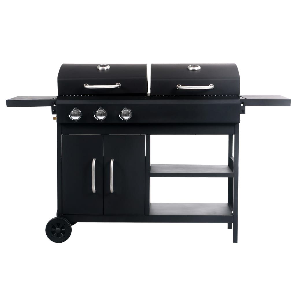 Gas- und Kohle-Kombigrill mit 3 Brennern Vidaxl