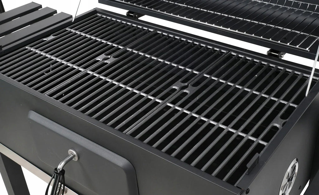 DUŻY GRILL WĘGLOWY XXL REGULOWANY ŻELIWNY RUSZT 78x42,5mm 3 PÓŁKI LUND