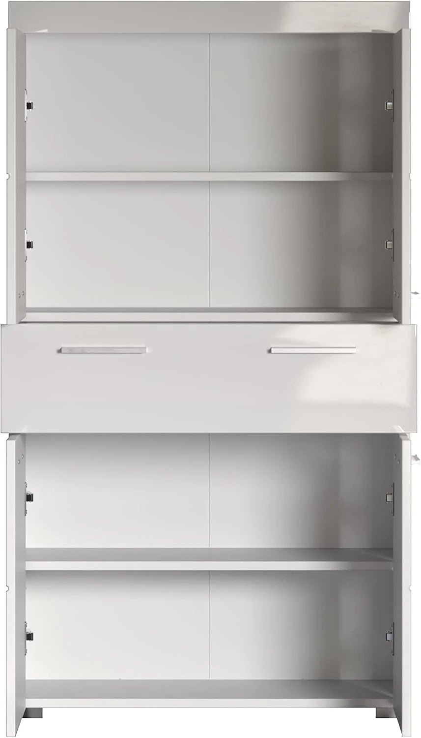 trendteam smart living Hochschrank Bad Amanda, 73 x 132 x 31 cm, in Weiß und Hochglanz Weiß mit Schublade und viel Stauraum
