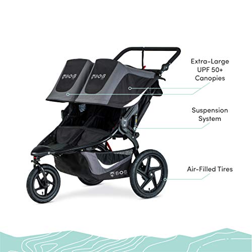 2025 BOB Gear Revolution Flex 3.0 Duallie Doppel-Kinderwagen, Graphite Black