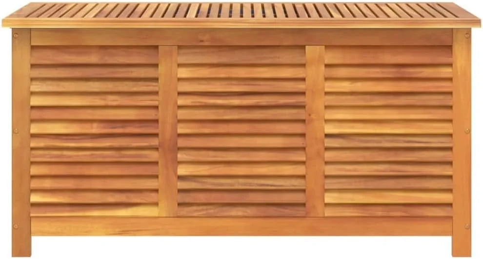 Baul Almacenaje de Madera de Acacia, Baul Almacenamiento, Banco Almacenaje, Caja de Almacenamiento de Jardín, para Interior y Exterior, 113 x 50 x 56 cm