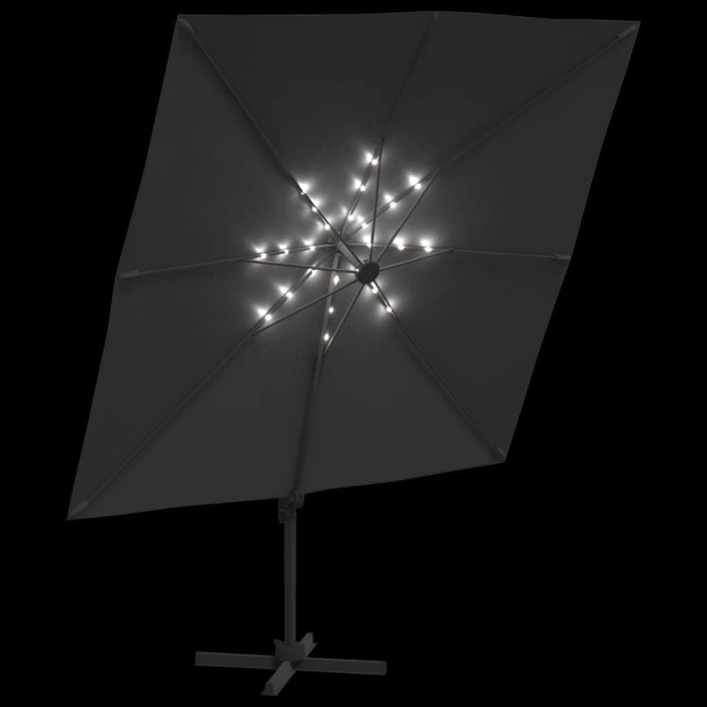 LED-Ampelschirm Anthrazit, 400 x 300 cm