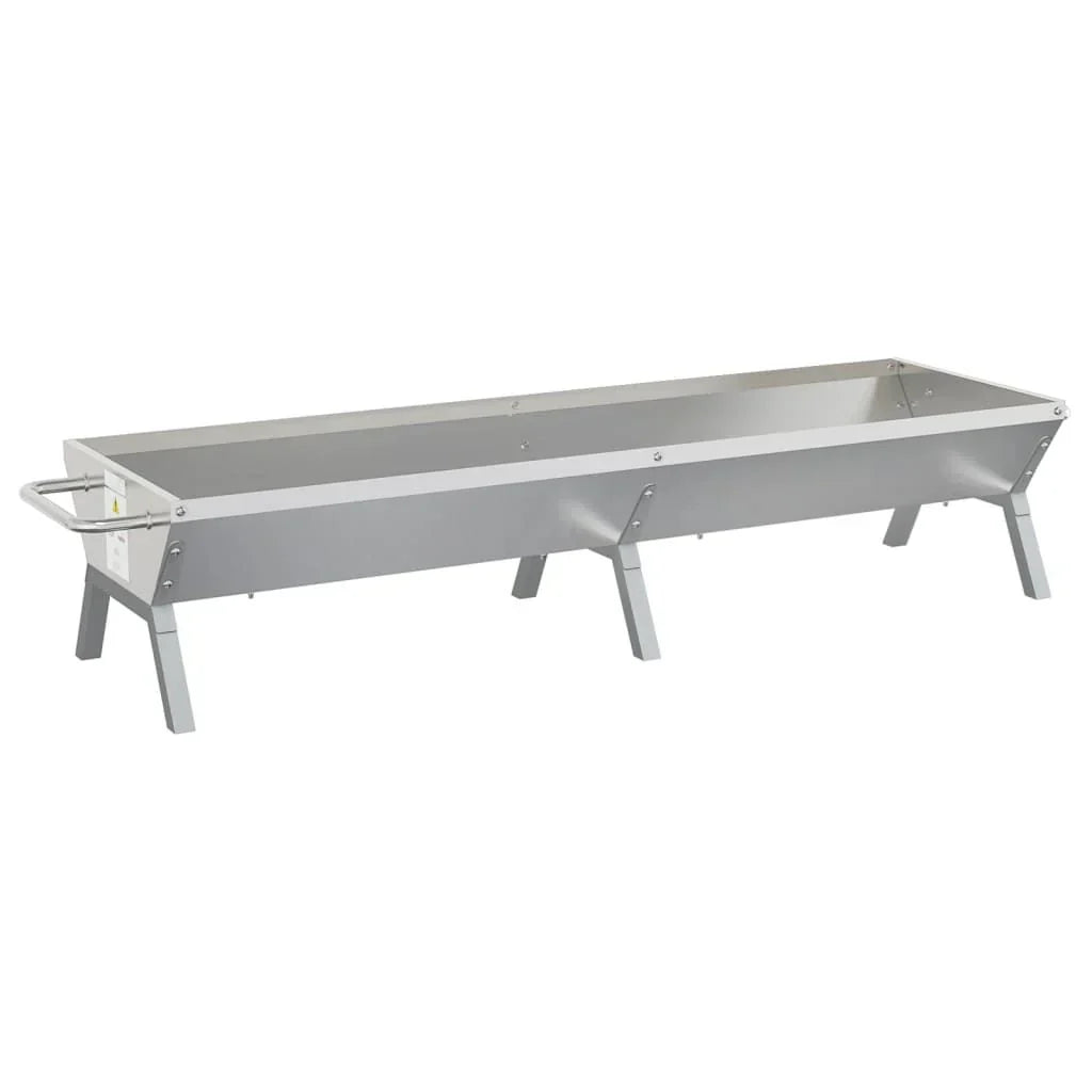BBQ-Grillpfanne Edelstahl Silber 158x42x31 cm Vidaxl