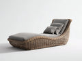 Tumbona de exterior 195x70x85 cm - ratán trenzado y cojín gris - diseño ergonómico para jardín y terraza - estilo natural moderno