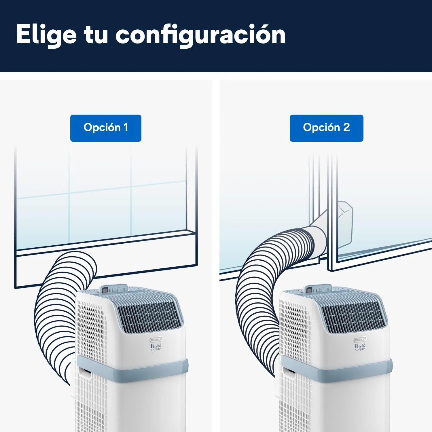 Pinguino Compact PAC ES72 YOUNG Aire Acondicionado Portátil 8.300 BTU/h, 2,1 kW, hasta 60m³, Función Deshumidificador y Ventilación, Temporizador 24 Horas