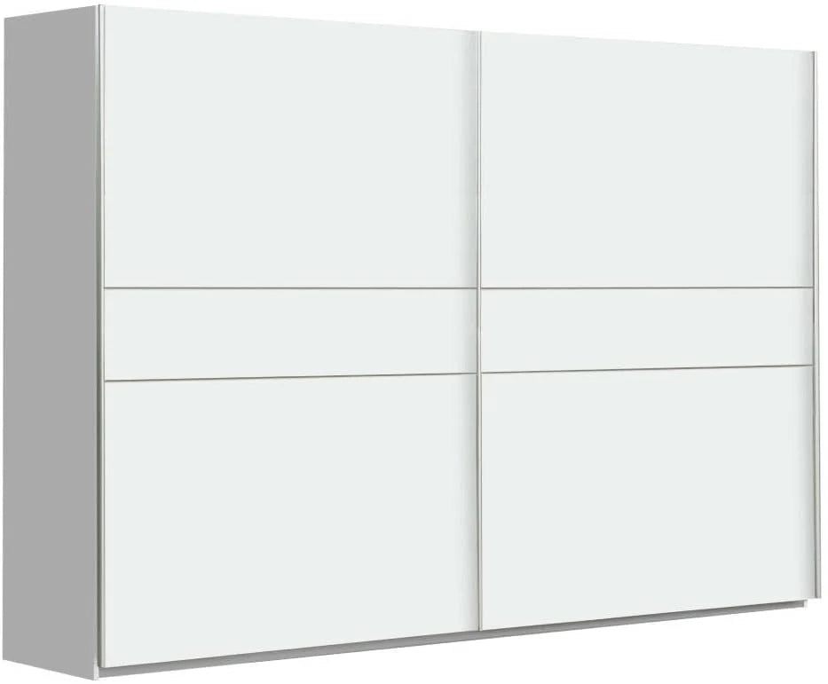 Armario Winter 270 cm – Puertas Correderas – Estilo Nórdico – Interior con Estantes, Barras y Partidores – 270x61x210 cm Armario Grande para Dormitorio (Blanco)