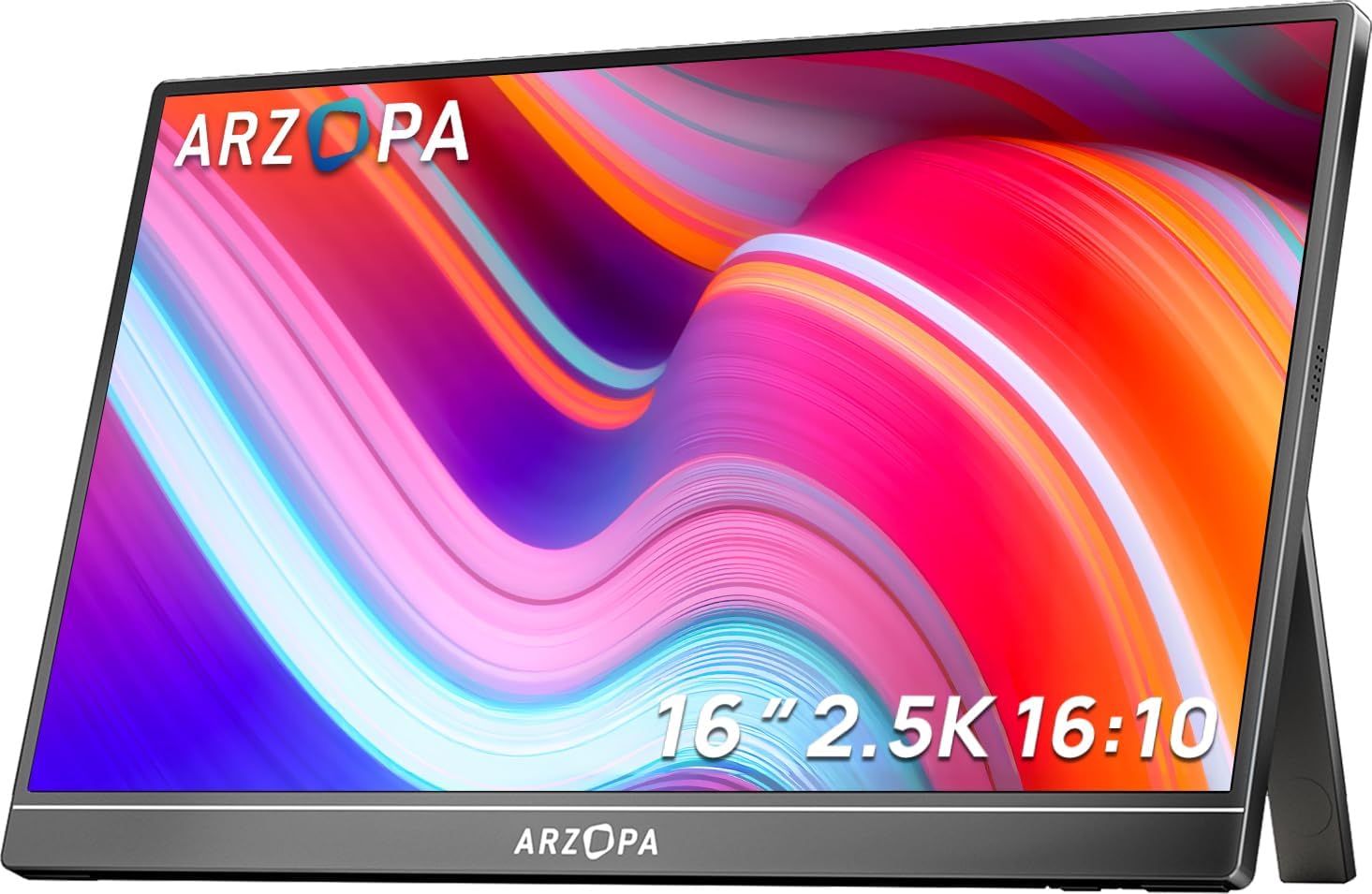 ARZOPA 16" 2.5K Tragbarer Monitor | IPS-Panel 123% sRGB 400 Nits | 16:10 Arbeitsbildschirm für Laptop, Mac, PC, Telefon | USB-C und HDMI - Z1RC