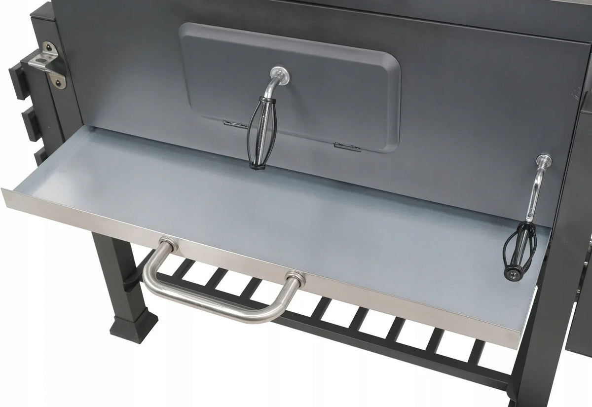 DUŻY GRILL WĘGLOWY XXL REGULOWANY ŻELIWNY RUSZT 78x42,5mm 3 PÓŁKI LUND