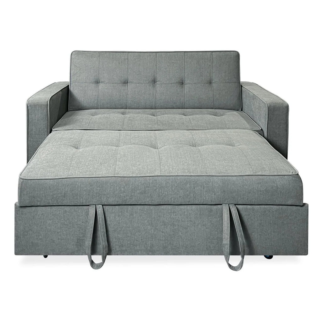 Sofá Cama De 2 Plazas Modelo Vienna Con Reposabrazos, Gris, Diseño Moderno, Práctico Y Funcional