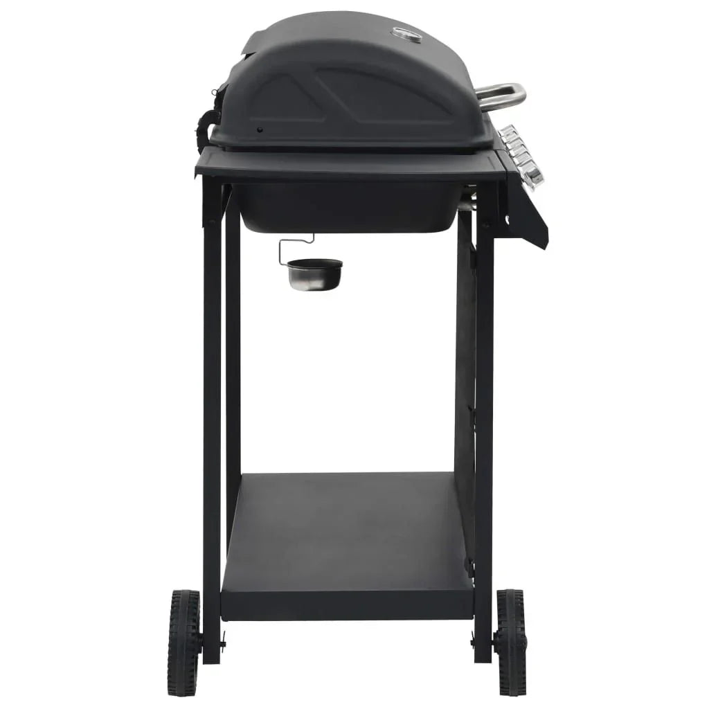 Barbacoa Portátil De Gas Con 6 Zonas De Cocción Negra De Acero Vidaxl