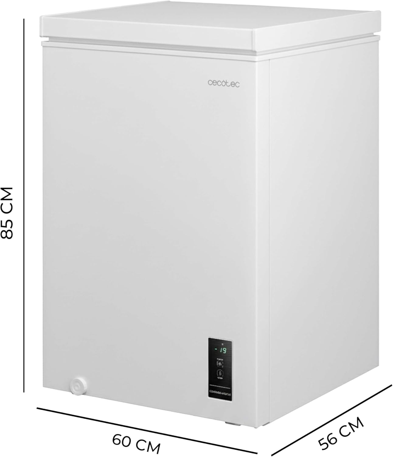 Cecotec Gefriertruhe 143L Bolero CoolMarket Chest 143P Weiß E. Korb mit Griffen, Elektronische LED-Steuerung, UltraContact D-Cool, Dual Function, ZeroG-Tür (80º-30º), Fast Freezing, Kompakt