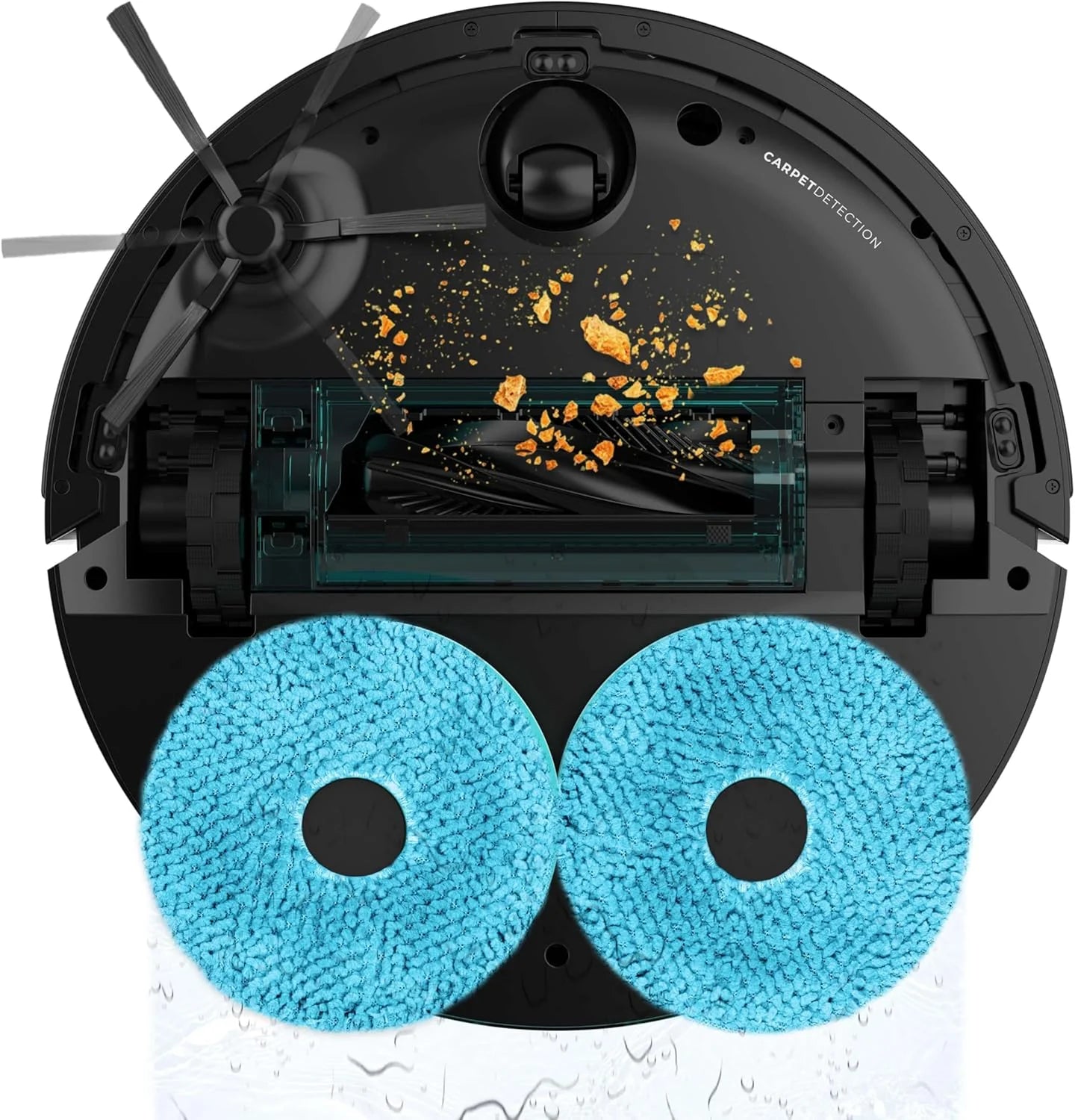 Cecotec Robot Aspirador y Friegasuelos con IA y Base Autovaciado Conga X70. Motor de Succión 15000Pa, Base 4 en 1, Tecnología Láser, Mopas Giratorias, Cepillo Lateral, App y Bluetooth