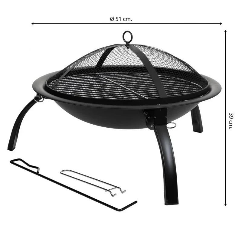 Barbacoa Exterior De Metal Con Parrilla Negro