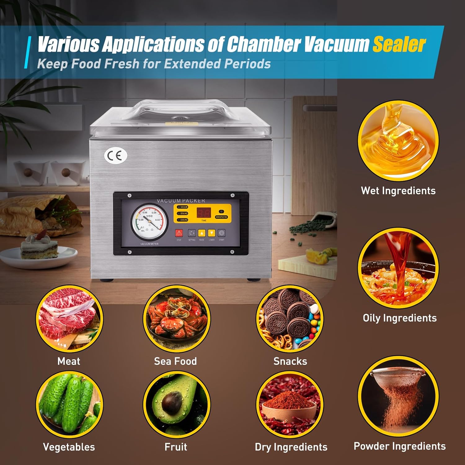 Professionelle Vakuumverpackungsmaschine DZ-260 - Industrielle Folienschweißmaschine 220V - Vakuumgerät aus Edelstahl