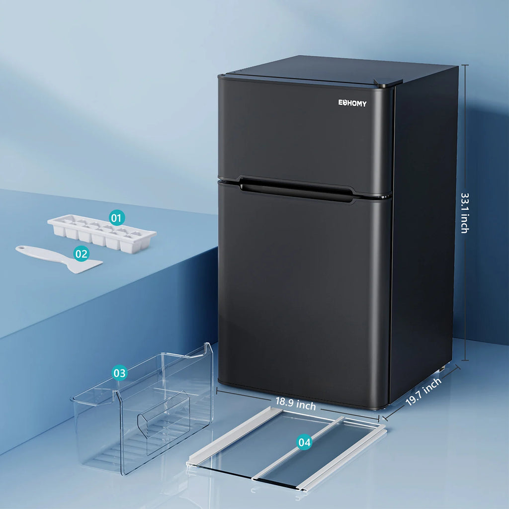 2026 Mini refrigerador EUHOMY de 3,2 pies cúbicos – Empotrable o independiente