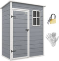 Outsunny Caseta de Jardín Exterior, 1,14 m², 151x92x193 cm, Cobertizo de Jardín Exterior con Suelo, Puerta Corredera, Ventana y Techo Inclinado, para Almacenamiento de Herramientas, Gris