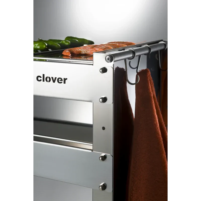 Clover Holzkohlegrill aus Edelstahl mit Rädern,