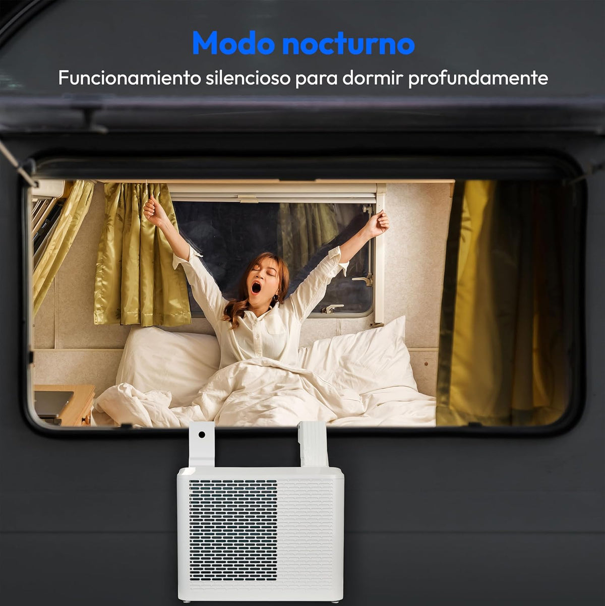 MEDION Smart Aire Acondicionado Portátil para Caravana P502 WiFi 5000 BTU 3 en 1, Refrigeración, Deshumidificación y Ventilador, hasta 12 m², Modo Nocturno, App, MD 37735