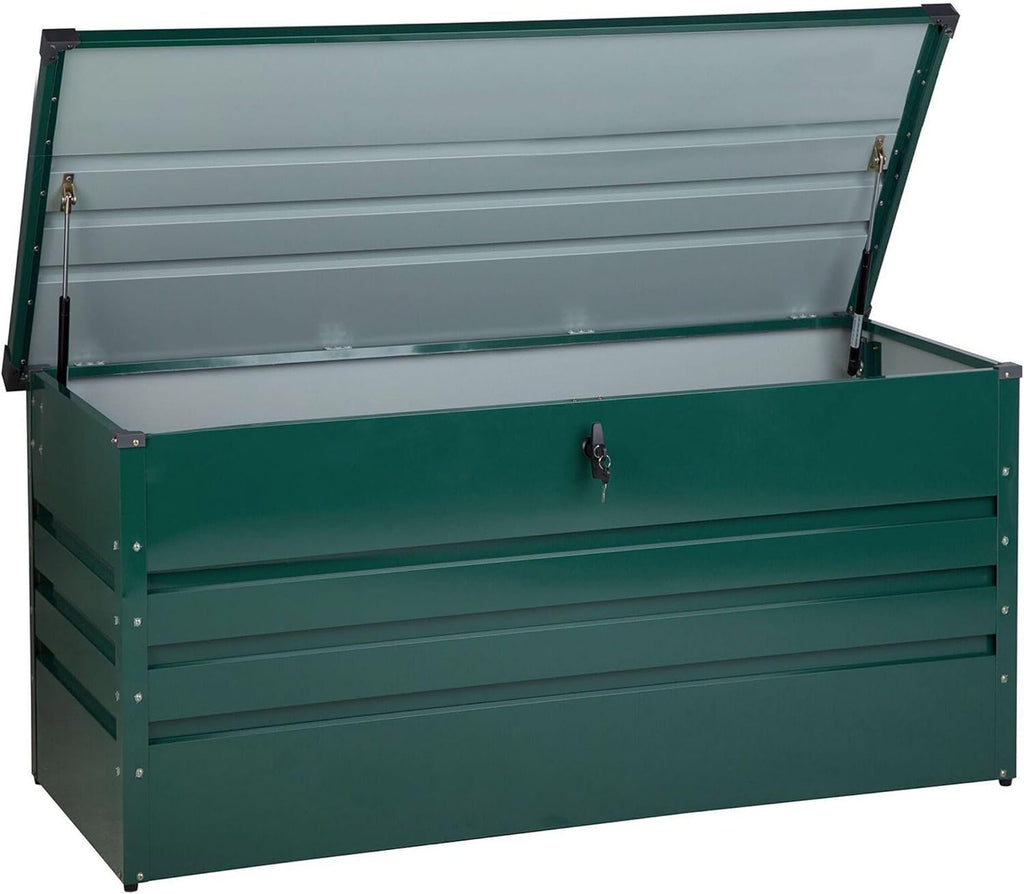Beliani Gartenbox aus verzinktem Stahl grün 400L Cebrosa