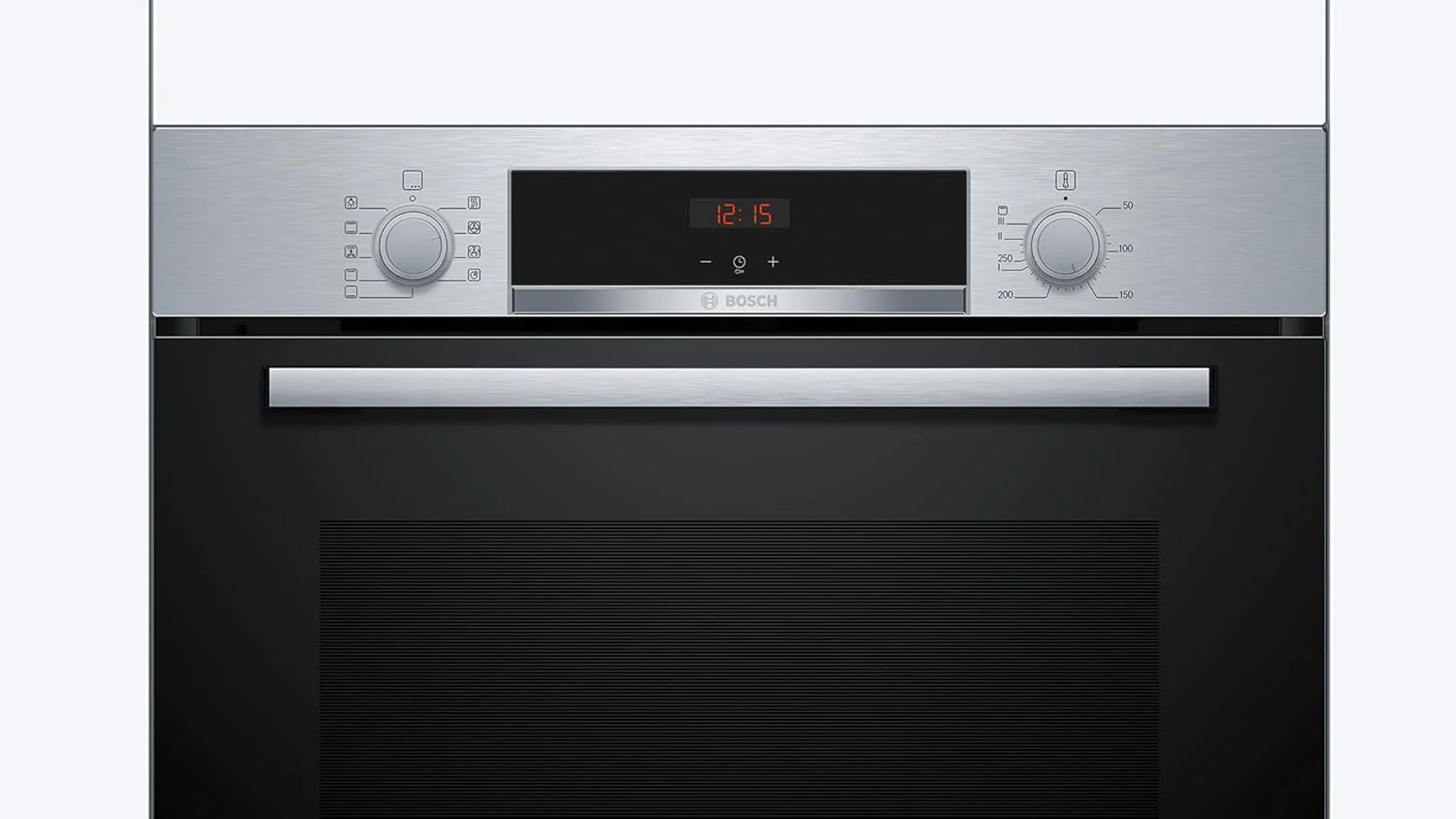 Bosch - Horno Multifunción, Serie 4, 60 cm. de ancho, Asistente de limpieza con agua, 3D Hotair, Acero, HBA514ES3