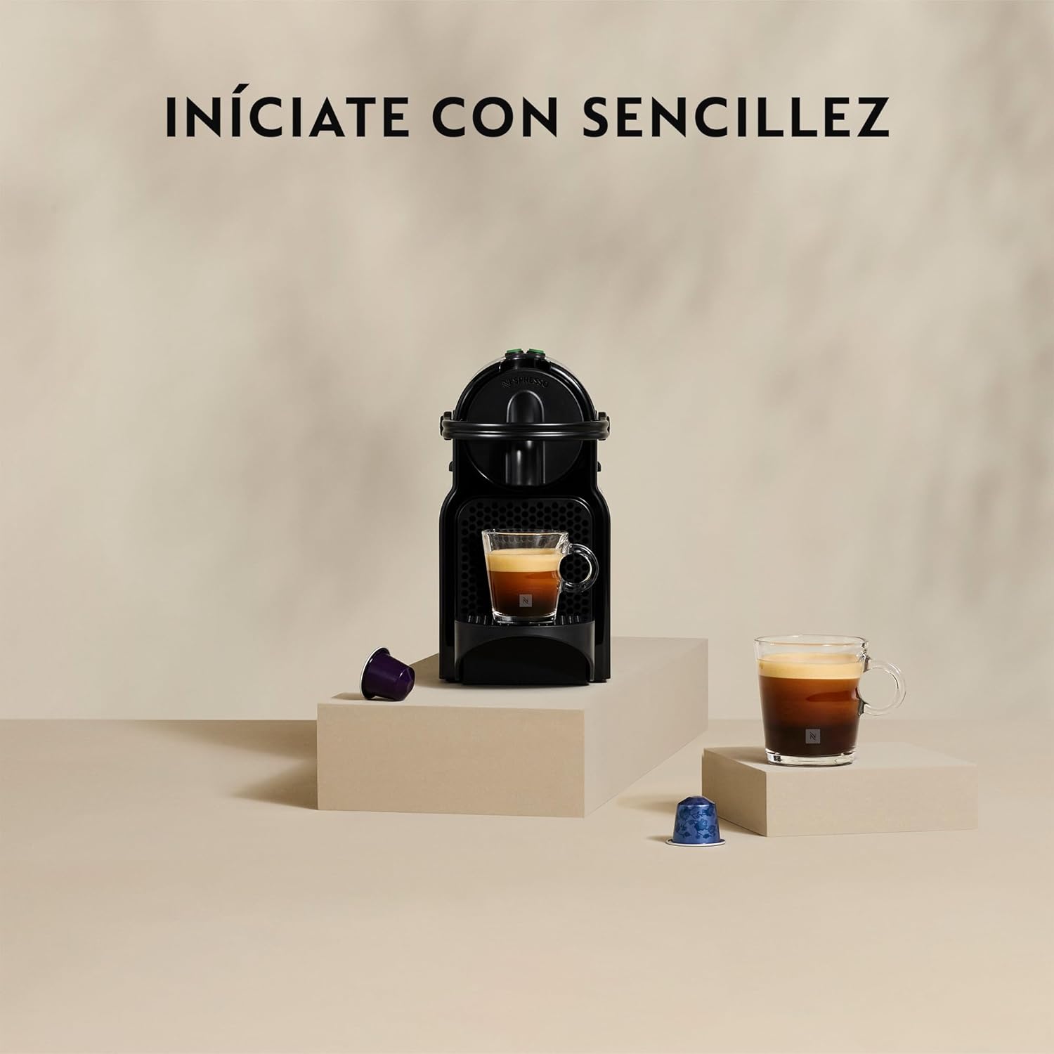Nespresso De'Longhi Inissia EN80.B Coffee Machine for Nespresso Capsules 19 Bar Automatic Shut-off Black
