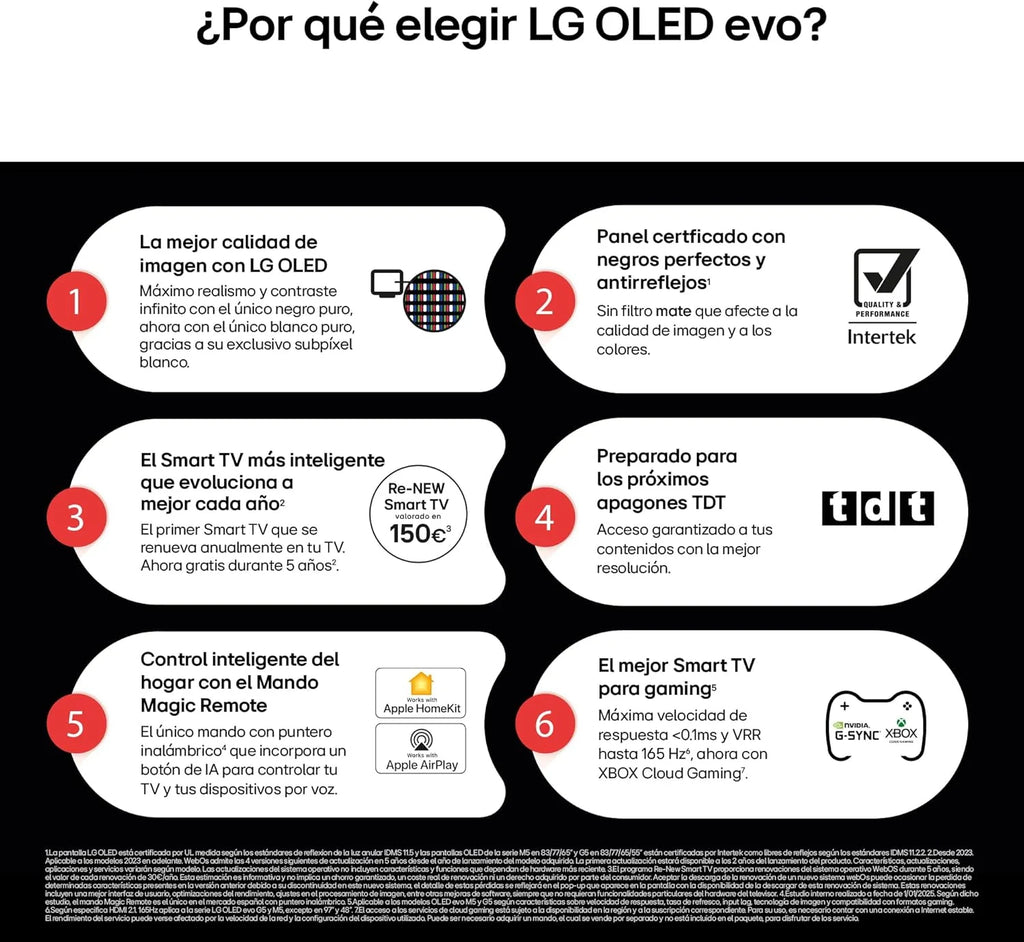 OLED48C54LA - TV 48", OLED EVO 4K, Smart TV AI C5, WebOS 25, Super Upscaling, Dolby Vision und Dolby Atmos, AMD FreeSync, Alexa/Google Assistant, Schwarz