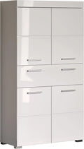 trendteam smart living Hochschrank Bad Amanda, 73 x 132 x 31 cm, in Weiß und Hochglanz Weiß mit Schublade und viel Stauraum