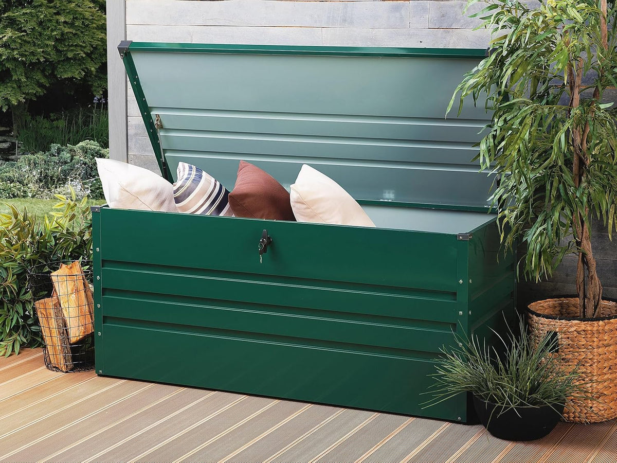 Beliani Gartenbox aus verzinktem Stahl grün 400L Cebrosa