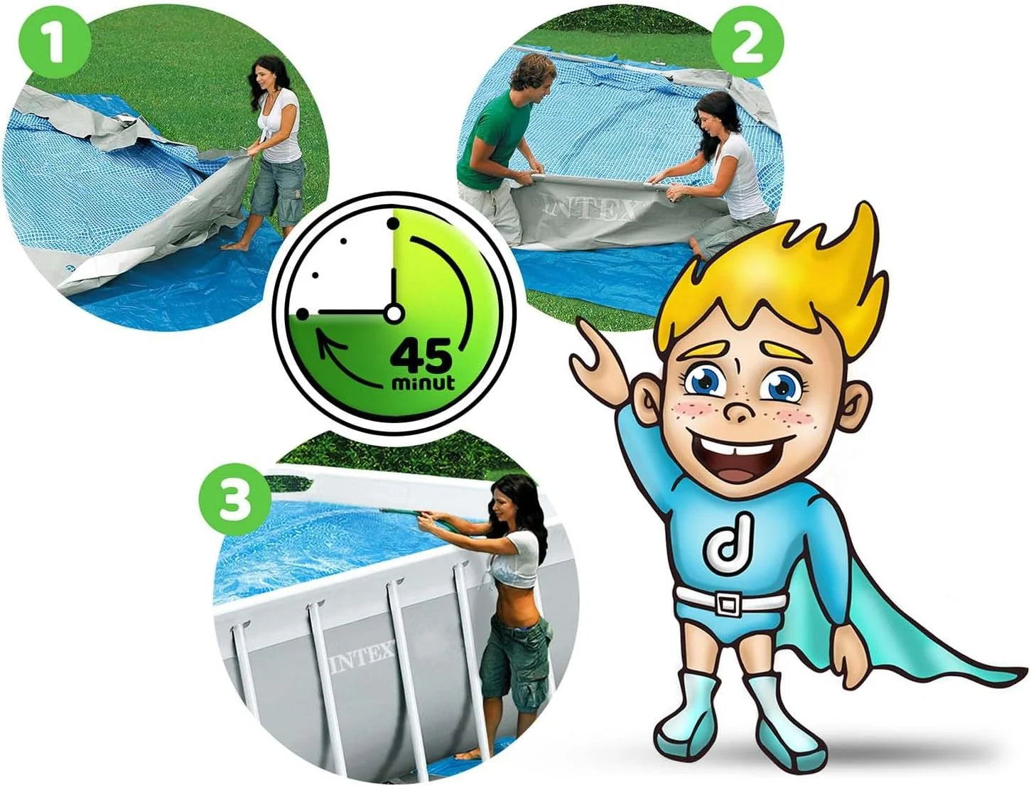 Intex 4M X 2M X 1M Prism Frame Rectangular Pool Set