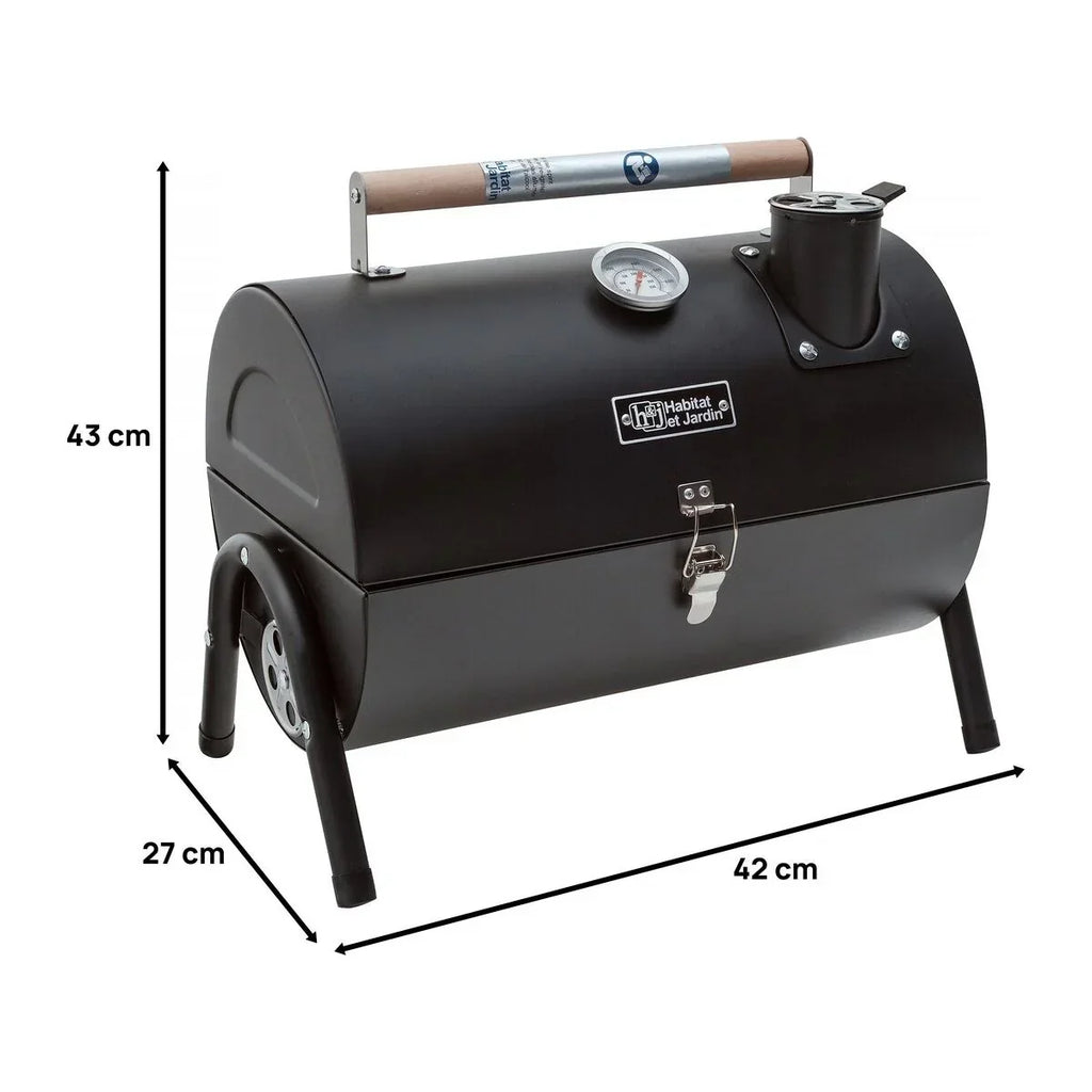 Barbacoa De Carbón Portátil "capitán" - 42 X 27 X 43 Cm - Negro