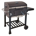 Barbacoa Portátil Carbón Con Ahumador 102x65x104 Cm - Acero. Negro