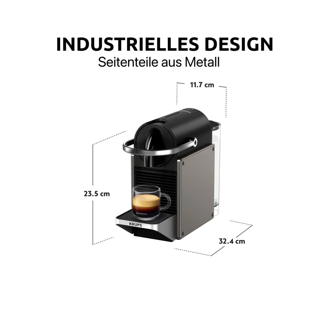 2025 Cafetera de cápsulas Krups Nespresso Pixie Redesign | Espresso y lungo | Estilo industrial | Bajo consumo energético | Apagado automático | Bandeja ajustable | Cápsulas reciclables | Modelo XN306T