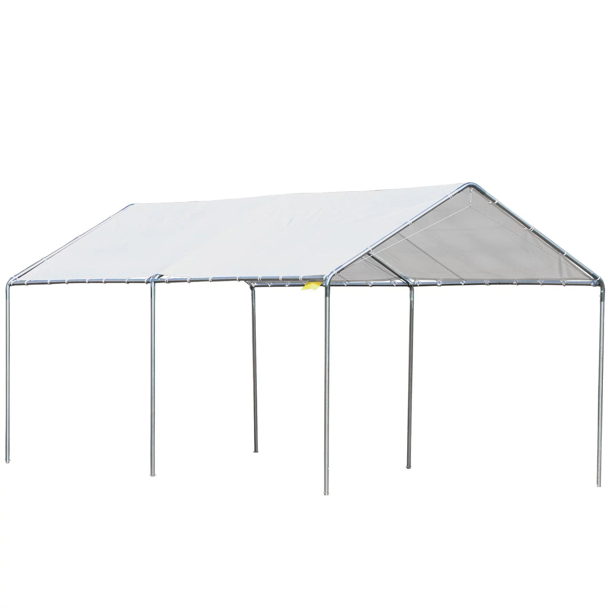 2025 Cochera de alto rendimiento Outsunny de 3 x 6 m en acero galvanizado con kit de fijación, 3 cables reforzados y lona blanca