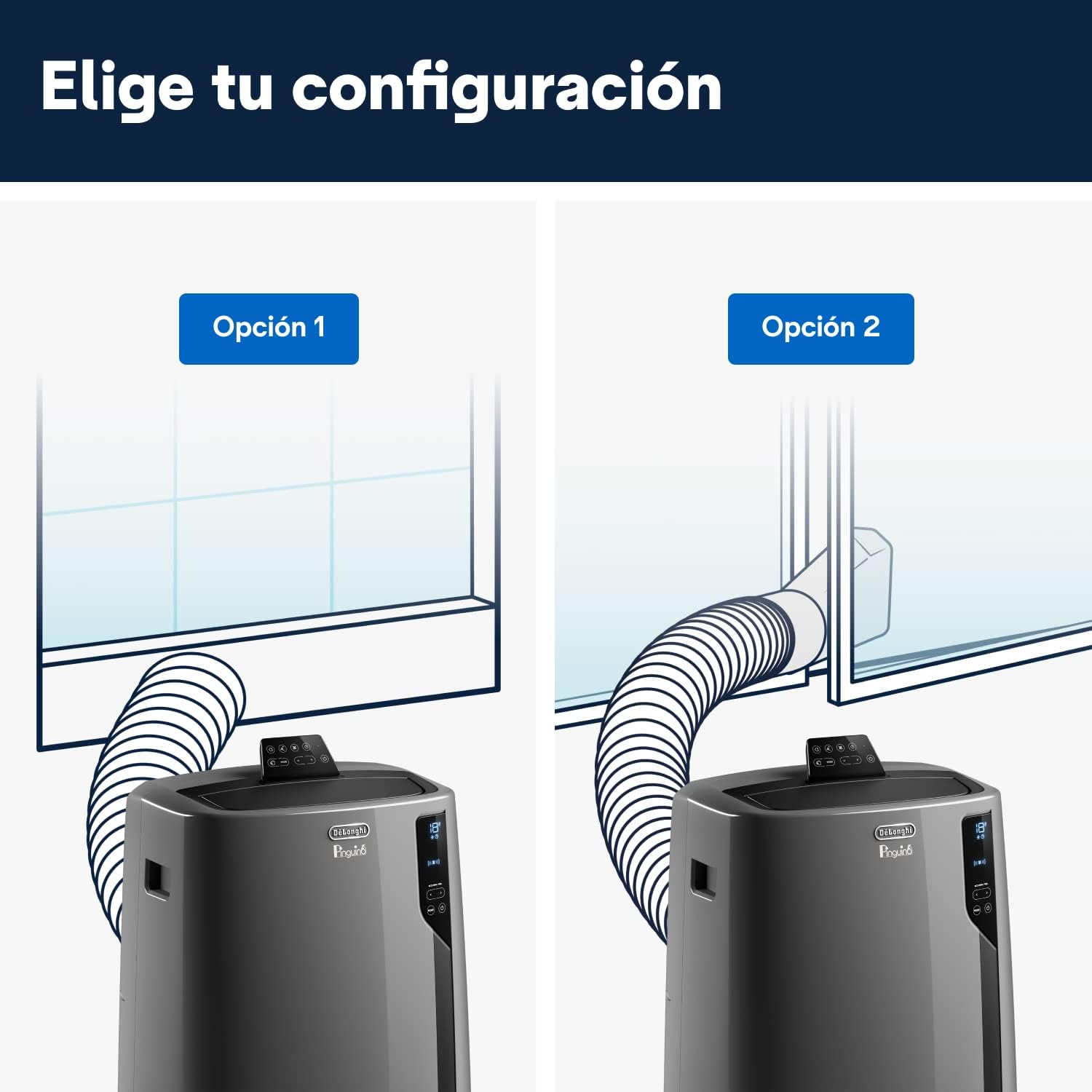 Pingüino PACEL112 Leises mobiles Klimagerät mit Eco-Real-Feel- und Cool-Surround-Technologie, Entfeuchterfunktion, 2,9 kW, 63 dB, Kunststoff, Schwarz, Energieeffizienzklasse A, bis zu 110m3